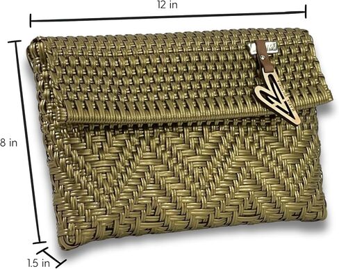 MARIA VICTORIA-Accent-Handwoven plastic Mexican Clutch. Perfect for everyday, indoor and outdoor activities. Water resistant. (ACCENT DI) in Kuwait