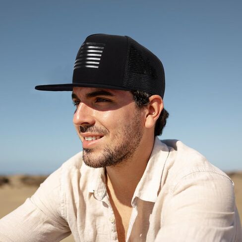 American Flag Unisex Trucker Hat Oversize XXL Flat Bill Mesh Snapback Hats Lightweight Adjustable Baseball Cap for Men in Kuwait