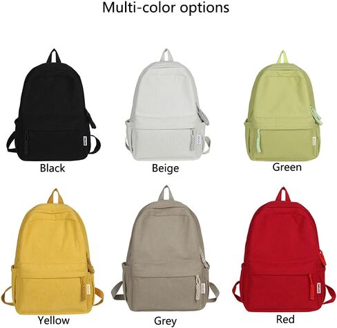 Lemoneye لطيف corduroy مزدوج - حقيبة الظهر الكتف للنساء ، حقيبة كمبيوتر محمول خفيفة الوزن ، رائعة للواقعية والسفر (أصفر) in Kuwait