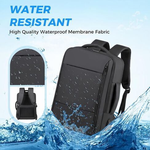 Travel Backpack for Men Women, Carry on Backpack, TSA 15.6 inch Laptop Backpack Flight Approved, Waterproof Personal Item Travel Bag, Business Work Weekender Bag Daypack Luggage - Black in Saudi Arabia