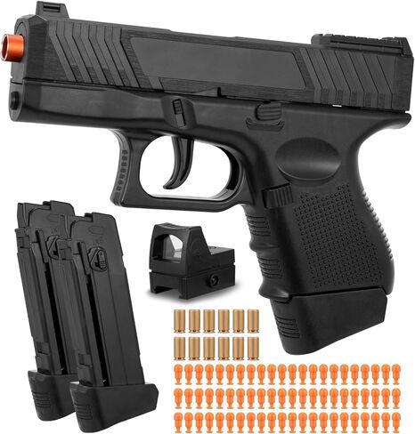 Soft Bullet Gun with Ejecting Shells, Realistic Toy Pistol for Boys, Tactical Toy Pistol with Scope, Birthday Gifts for Boys Girls Age 8+ (Black) in Saudi Arabia