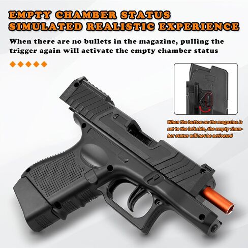 Soft Bullet Gun with Ejecting Shells, Realistic Toy Pistol for Boys, Tactical Toy Pistol with Scope, Birthday Gifts for Boys Girls Age 8+ (Black) in Saudi Arabia