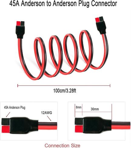 XT60 to Anderson Connector Cable 12AWG XT60 Female to Anderson Adapter 45A for Solar Panels and Solar Panels to Portable Generators (1m). in Saudi Arabia