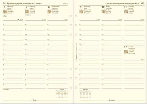 Filofax Malden Organizer, A5 Size, Ochre - Tactile, Full-Grain Buffalo Leather, Six Rings, Cotton Cream Week-to-View Calendar Diary, Multilingual, 2025 (C025847-25) in Saudi Arabia