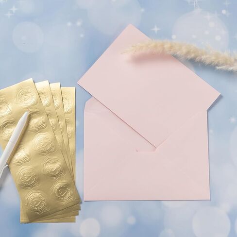 50 Pack Blue A6 Envelopes with Blank Cards Set, Envelopes 5 Colors with 4x6 Cardstock and Gold Stickers for Wedding Invitations ﻿ (Blue, 4x6) in Kuwait