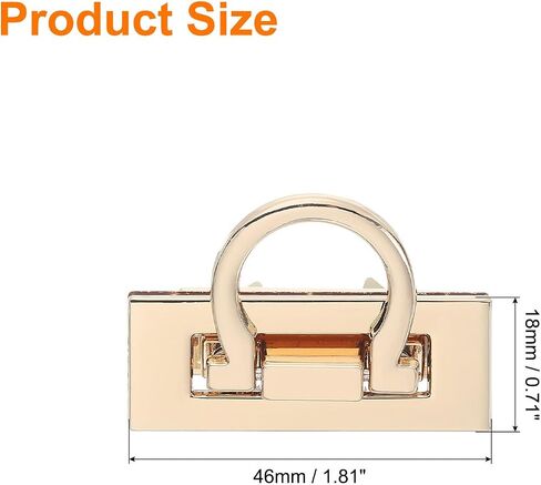uxcell 3SET Turn Lock Clasp Kit ، اضغط على قفل Clasp Twist Twist Turn Locks Hardware Buckle Squares لصنع جلد المحفظة (46 × 33 مم ، والذهب ، والفضة ، والبرونز) in Saudi Arabia