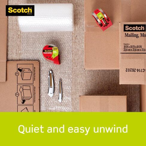 Scotch Sure Start Shipping Packaging Tape, 1.88" x 22.2 yd, Clear, 6 Dispensered Rolls Box Lock Packaging Tape, 1.88" x 22.2 yd, Clear, 6 Dispensered Rolls in Kuwait