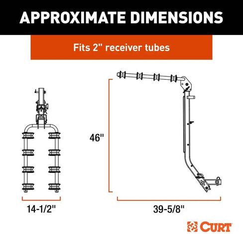 حامل الدراجة CURT 18411 ActiveLink SE مثبت على وصلة، 4 دراجات، ساق 2 بوصة in Kuwait