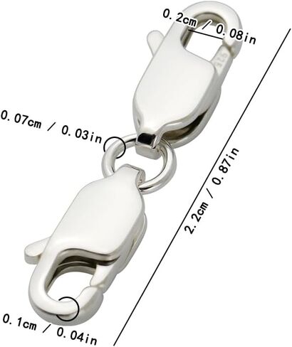925 Sterling Silver Double Clasp Clasp Clasp Clasps Necplace ومقاطع موصل صغيرة لصنع المجوهرات (الفضة) in Kuwait
