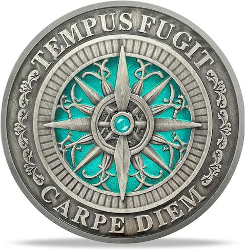 Memento Mori Coin Skull Raven Scythe Stoic Memento Vivere Coin Amor Fati Meti Medally Medallion Stoism Suvenir Token For Family Friends in Kuwait