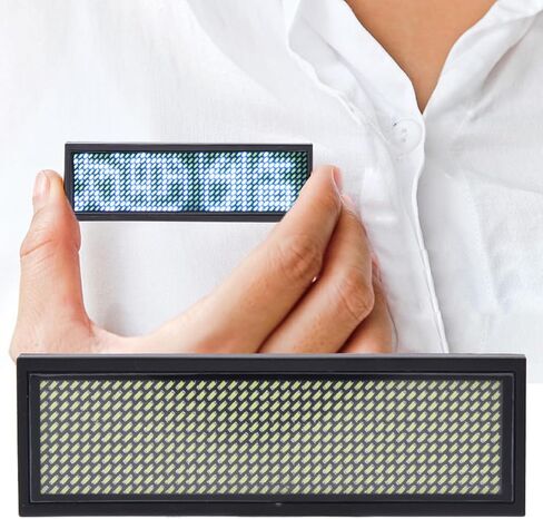 Message Tag Name Badge Mini LED Digital Programmable Scrolling Name Message Tag Badge with Magnet Pin 10 Display Animations Label (Blue) in Saudi Arabia