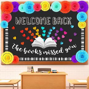 QILERY 83 PCS WELL WELLED BOUNDIN SELT WELLING BOAND BOOKS ISPED You Bulletin Board Colorful Heart Bulletin Cutout Back to School Charsister Decory for Home Library School