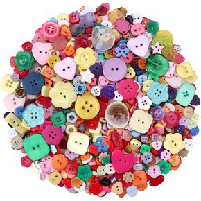 800-1000pcs أزرار راتنجات متنوعة أزرار ملوحة عشوائية كبيرة لخياطة الحرف اليدوية لزر اللوحة DIY يدويًا زخرفة مصنوعة يدويًا