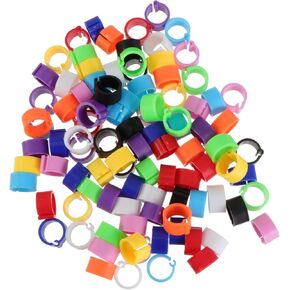 100pcs حلقات قدم الطيور للببغاوات الحمام سهلة فتح التعريف في ألوان عشوائية لوازم الطيور لتربية العلامات