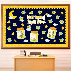 56 Pcs Religious Bulletin Boards - Christian & Church Sets - Bible Verse Firefly Mason Jar Cutouts for Sunday School Classroom Wall Decor