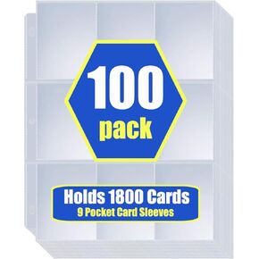 36 حزمة 9-POCK-POCKET STORCETS-صفحات الأكمام بطاقة التداول لمجلدات 3 حلقات | يحمل 2.5 "× 3.5" بطاقات تداول/رياضية/أعمال مشتركة