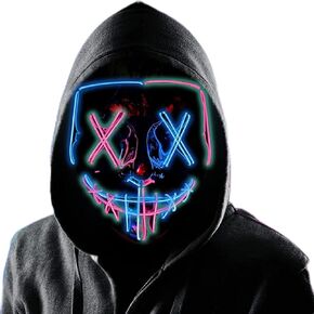 قناع Boolavard Halloween LED LED UP Mask للمهرجان Cosplay Cosplay Halloween Costume Gasquerade ، والكرنفال ، والهدايا