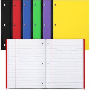 Henoyso 6 PCS Wireless Notebooks Wide Recond 3 Hole Graph Paper Paper دفتر 160 صفحة مع صفحات قابلة للإزالة لكتابة مجلة ، المنزل ، المكتب ، اللوازم المدرسية