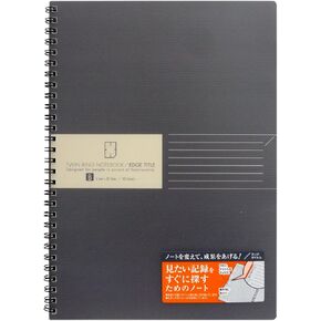 دفتر رنين Kokuyo Edge - Semi B5 (7 "× 9.8") - 35 خطوطًا - 40 ورقة - أسود