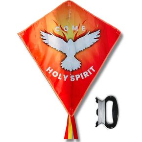 Spiritus Toys Christian Kite للأطفال والكبار ، على غرار الماس من السهل الطيران الطائرات الورقية ، سهلة التجميع ، طائرة ورقية رائعة للمبتدئين ، هدية لعيد الفصح أو العنصرة (تعال الروح القدس)