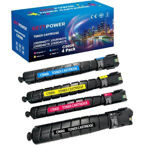 4 Pack Versalink C9000 C9000DT Toner, High Capacity Toner Cartridge Compatible for Xerox Versalink C9000 C9000DT (106R04077, 106R04074, 106R04075, 106R04076)