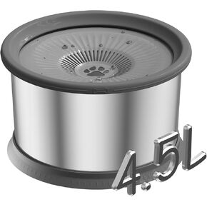 4.5L كلب ماء وعاء لا تسرب 1.2 جالون وعاء الماء الفولاذ المقاوم للصدأ للكلاب 150 أوقية لا فوضى مغذية بطيئة المياه مع حصيرة مضادة للانزلاق للمشروبات الفوضوية