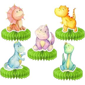 مجموعة من 5 Dino Table Honeycombs - زينة نابضة بالحياة من الديناصور