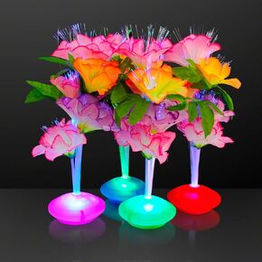ألياف البصرية البصرية LED الزهرة القطع المركزية (مجموعة من 12) القطع المركزية تضيء للجداول