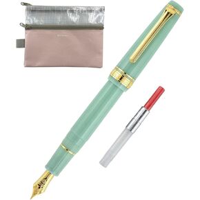 Sailor Professional Gear Slim Fountain Pen (MF) Shikiori Dragon Palace مع محول ＆ W Zipper Case (Japan Import) (11-1227-301)