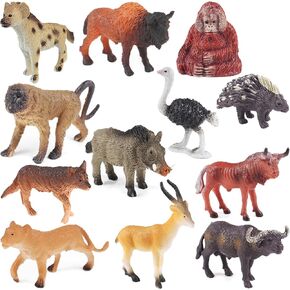 ONEST 8 Pieces Mini Lion Figurines Playset Wild Zoo Animals Figures Jungle Animals Playsets Hand Painted Tiny Animal Toys for Kids Adults