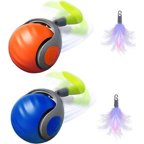 Speedy Tail 2.0 Cat Toy, Interactive Cat Ball with for Indoor Cats,Automatic Moving Pet Toys, Wave-Design for All Floors & Smart Obstacle Avoidance(Orange)