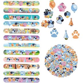 72pcs زخارف عيد ميلاد الكلب الأزرق ، الكلب الكرتون موضوع الحفلة اللوازم للديكورات احتفالات نابضة بالحياة وغريبة الاطوار