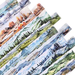 12 لفة المناظر الطبيعية للحيوانات الأليفة و Washi Scrapbooking Tape ، شريط غابة Washi ، أشرطة مزخرفة مقاومة للماء ، 30/50 مم عرض 6.56 قدم/لفة لفة لخلاصات DIY مجلة التوفيات الهدية اللوازم
