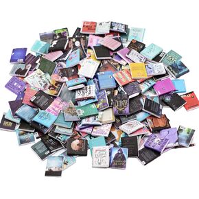 200 PCS Book Miniatures Set Without Repetition, Non-Repeating Miniature Books Dollhouse Decor Miniature Library Bookshelf Fillers Books Anti-Anxiety Stress Relief Gifts