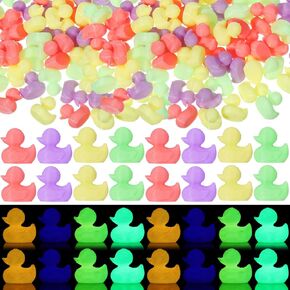 Honoson 100pcs 3d printed emois lemats mini ducks 0.59 في توهج صغير للبط في المواد الودية المظلمة للاختباء والسكيمة Dollhous