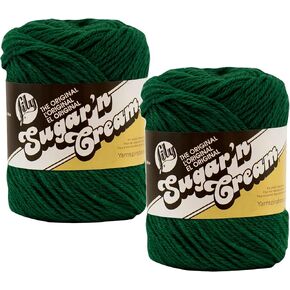 BULK BUY: Lily Sugar 'n Cream 100 ٪ yarn (2 pack) (Dark Pine #0016)