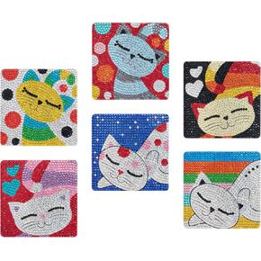 DIAMOND ART CLUB Coasters - Mandala 2, Diamond Painting Kit, Fun DIY Crafts for Adults, Diamond Art Coasters for Beginners, 3.9" x 3.9" (10cm x 10cm), (Pack of 6)