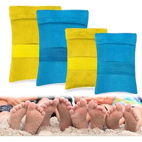 Sand Remover for Beach, Sand Removal Bag Beach Essentials, Skin-Friendly Sand Wipe Off Mitts, Accessories for Beach Vacation Camping Travel Trip (Talc-Free)