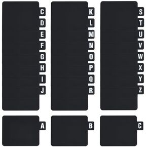 UniCraftale حوالي 26pcs فواصل فينيل DVD A-Z الفواصل الأبجدية البلاستيكية الفواصل الأبجدية منظم ملفات الملفات مع أبجدية علامات تبويب لتخزين ألبوم كتاب رفوف رف