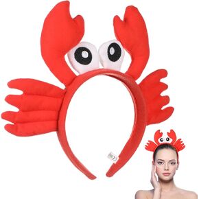 Kisangel Red Crab Beadband Plush Eye Crab Hair Hoop Cosplay Cosplay Addlely for Cartoon Funny Favors Supplies