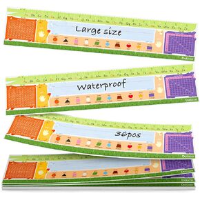 Dotimo Classroom Name Name Plates و STUTRONAL NAME TAGS - 36 PCS On -On Labels with ALPHABET ، NUMBER ، COLOR BRANS ، يجب أن يكون المعلم في مرحلة ما قبل المدرسة ، ورياض الأطفال الابتدائية (4 "x18")