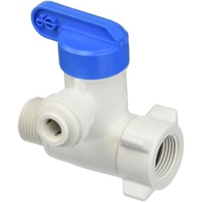 John Guest 3/8 x 3/8 x 3/8 Inch Angle Stop Adapter Valve, Push to Connect Plastic Plumbing Fitting, PASVPP2-US