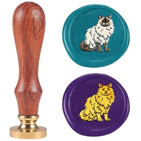 Ragdoll Cat 1 "Wax Seal Seal Stamp Retro Hitten Sealing Sealing Stamps Removable Brass Head Seal Seal مع مقبض خشبي شمع لدعم بطاقة Genering Envelope Card Lover