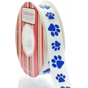 7/8 "Navy Paw Grosgrain Ribbon 5 ياردة