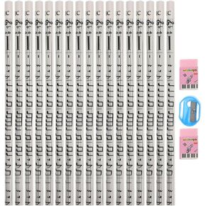 Gadpiparty 36pcs ملاحظة موسيقية قلم رصاص مضحك أقلام رصاص لوازم المكاتب بأقلام رصاص بكميات كبيرة للطلاب لأقلام الرصاص ومحو قواطع أقلام الرصاص.