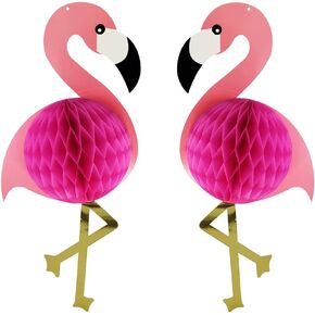2pcs فلامنغو قرص العسل الزخارف المعلقة 21 "صفقة للفتيات لوا عيد ميلاد هاواي الحاضر الشهير الحفلات اللافتات هدية وردي