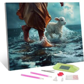 TISHIRON Diamond Art Painting Kits for Adults, Jesus Full Drill Diamond Art Home Decor, 12x16 Inches in Kuwait