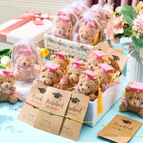 50 PCS 2025 PRASTAOL TRAGUTION BER BERK WITH 25 MINI TRAGUTION GIFT محشوة الدب 25 أساور أمنيات قابلة للتعديل حقيبة أورجانية لفئة 2025 طالب الأطفال في مرحلة ما قبل المدرسة (الأسود)
