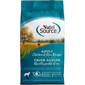 NutriSource, Adult Chicken & Rice Recipe with Wholesome Grains Dry Dog Food, 64 Ounce