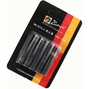 Gullor 25 PCS Picasso International Size حبر القلم خرطوشة لتناسب أقلام النافورة ، الأسود ، 5 لكل عبوة